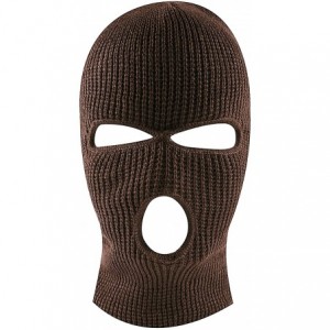 Balaclavas Knit Sew Acrylic Outdoor Full Face Cover Thermal Ski Mask One Size Fits Most - Brown - CB12LZKOV7D $17.06
