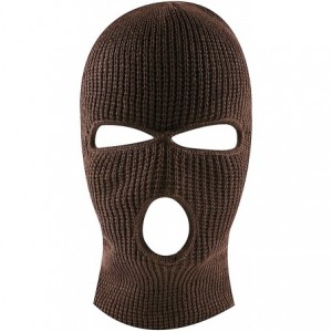 Balaclavas Knit Sew Acrylic Outdoor Full Face Cover Thermal Ski Mask One Size Fits Most - Brown - CB12LZKOV7D $7.15