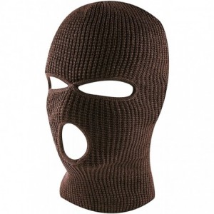 Balaclavas Knit Sew Acrylic Outdoor Full Face Cover Thermal Ski Mask One Size Fits Most - Brown - CB12LZKOV7D $7.15