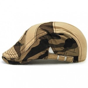 Newsboy Caps Men's Camo Flat Cap Duckbill Hat Newsboy Ivy Irish Cabbie Scally Cap - Beige - CS18C9HHNXW $12.05