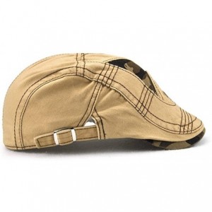 Newsboy Caps Men's Camo Flat Cap Duckbill Hat Newsboy Ivy Irish Cabbie Scally Cap - Beige - CS18C9HHNXW $12.05