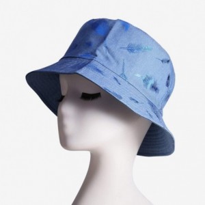 Bucket Hats Reversible Bucket Hats for Women- Trendy Cotton Twill Canvas Leather Sun Fishing Hat Fashion Cap Packable - C5195...