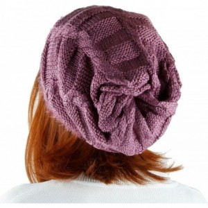 Skullies & Beanies Unisex Slouchy Beanie Hat Stripe Knit Cap Loop Scarf Neckerchief Dreadlocks - 024-purple - CW12NTGEQY6 $13.05