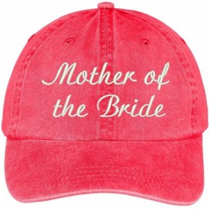Baseball Caps Mother of The Bride Embroidered Wedding Party Pigment Dyed Cotton Cap - Red - CL12FM6FO63 $34.03