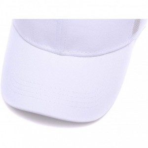 Baseball Caps Custom Embroidered Baseball Caps Ponytail Messy High Bun Hat Ponycaps Adjustable Mesh Trucker Hats - White - CG...