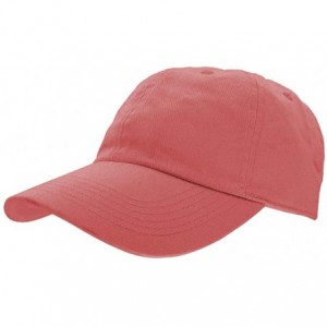 Baseball Caps Baseball Caps Dad Hats 100% Cotton Polo Style Plain Blank Adjustable Size - Coral - CH18HYDDOGQ $7.73