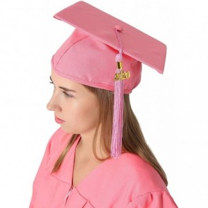 Skullies & Beanies Unisex Adult Matte Graduation Cap with 2020 Tassel - Pink - C211SBEBOLN $19.73