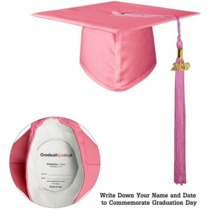 Skullies & Beanies Unisex Adult Matte Graduation Cap with 2020 Tassel - Pink - C211SBEBOLN $19.73