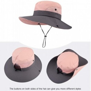 Sun Hats Women's Ponytail Safari Sun Hat-Wide Brim UV Protection Outdoor Bucket Hat-Foldable Beach Summer Fishing Hat - CV18Q...