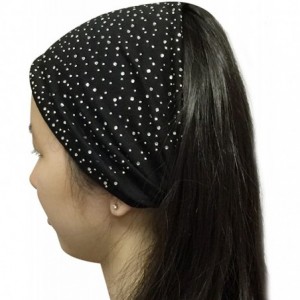 Cold Weather Headbands Wide Fabric Headbands with Sparkling Rhinestones - Jet Black - C111TDGKZVD $12.54