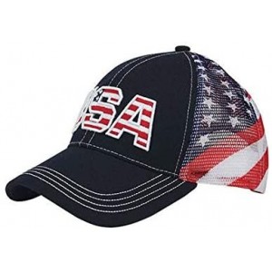 Baseball Caps USA Baseball Hat with Flag Mesh Back - Unisex Hat - Amercain Flag - C718SC3LX39 $13.69