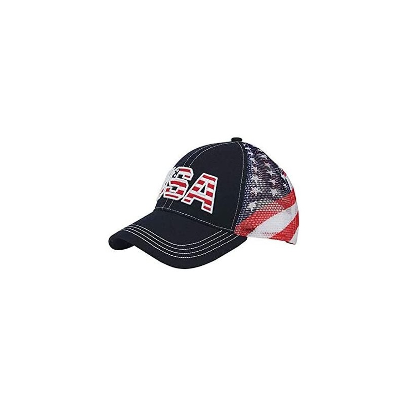 Baseball Caps USA Baseball Hat with Flag Mesh Back - Unisex Hat - Amercain Flag - C718SC3LX39 $13.69