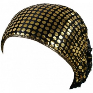 Headbands Beautiful Metallic Turban-style Head Wrap - Gold Dots - CW17YY4SYZT $20.04