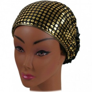 Headbands Beautiful Metallic Turban-style Head Wrap - Gold Dots - CW17YY4SYZT $10.56