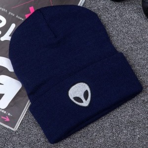 Skullies & Beanies Women's Winter Wool Cap Hip hop Knitting Skull hat - Alien Blue - CO12NSPYKOC $9.76