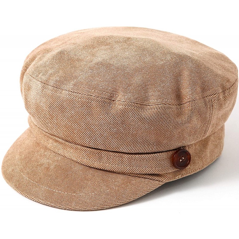 Newsboy Caps Women Fashion Newsboy Cap Bakerboy Cabbie Gatsby Pageboy Visor Beret Hat - Camel Hat Amber Button - CX18T6ASGXN ...