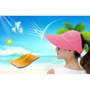 Sun Hats Sun Hats for Women Wide Brim Sun Hat Packable UV Protection Visor Floppy Womens Beach Cap - Coral Red - CM12L8BWK7H ...