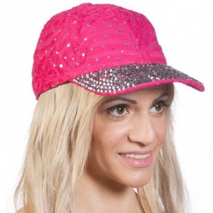 Baseball Caps Womens Jeweled Baseball Caps - Hot Pink - C311SEO8PP3 $12.00