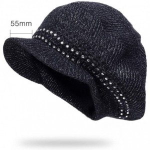 Berets Knit Berets for Women Winter Chic Skull Caps Slouchy Beanie Hat - Br015-black - CD18A0L5TUW $11.92