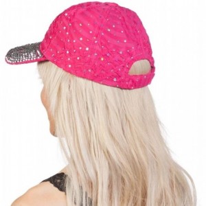 Baseball Caps Womens Jeweled Baseball Caps - Hot Pink - C311SEO8PP3 $12.00