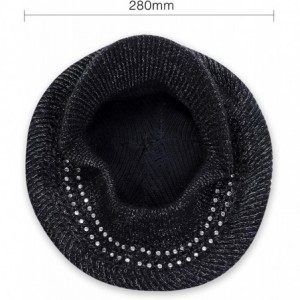 Berets Knit Berets for Women Winter Chic Skull Caps Slouchy Beanie Hat - Br015-black - CD18A0L5TUW $11.92