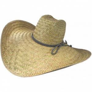 Cowboy Hats Oversized Western 7 Inch Brim Hat - Dark Natural - CG110J6EPNZ $67.31