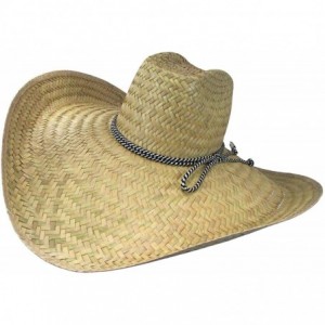 Cowboy Hats Oversized Western 7 Inch Brim Hat - Dark Natural - CG110J6EPNZ $33.66