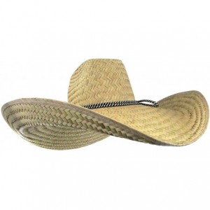 Cowboy Hats Oversized Western 7 Inch Brim Hat - Dark Natural - CG110J6EPNZ $33.66