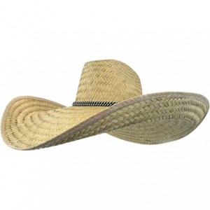 Cowboy Hats Oversized Western 7 Inch Brim Hat - Dark Natural - CG110J6EPNZ $33.66