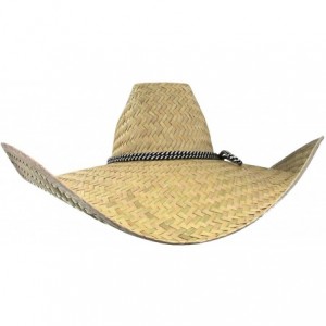 Cowboy Hats Oversized Western 7 Inch Brim Hat - Dark Natural - CG110J6EPNZ $33.66