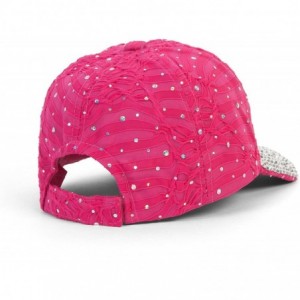 Baseball Caps Womens Jeweled Baseball Caps - Hot Pink - C311SEO8PP3 $12.00