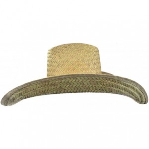 Cowboy Hats Oversized Western 7 Inch Brim Hat - Dark Natural - CG110J6EPNZ $33.66