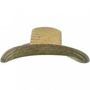 Cowboy Hats Oversized Western 7 Inch Brim Hat - Dark Natural - CG110J6EPNZ $33.66