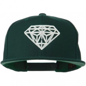 Baseball Caps Big Diamond Embroidered Flat Bill Cap - Spruce - C311Q3SRZ85 $19.32