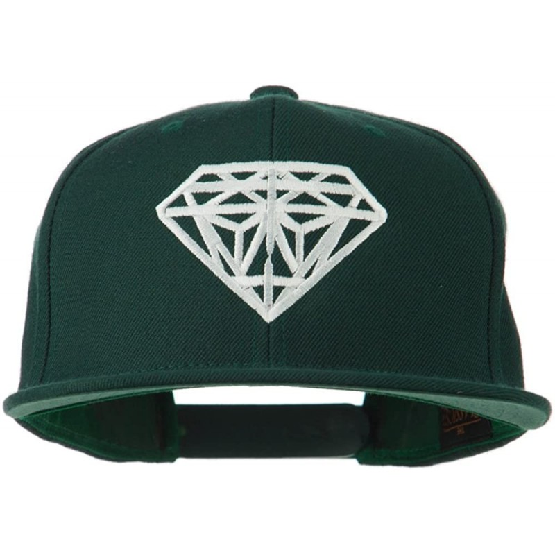 Baseball Caps Big Diamond Embroidered Flat Bill Cap - Spruce - C311Q3SRZ85 $19.32