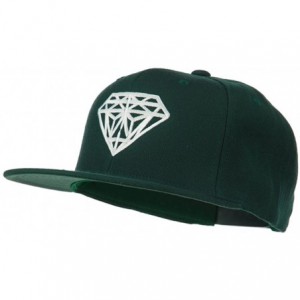 Baseball Caps Big Diamond Embroidered Flat Bill Cap - Spruce - C311Q3SRZ85 $19.32