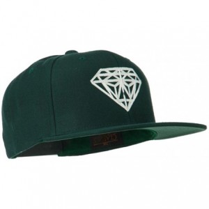 Baseball Caps Big Diamond Embroidered Flat Bill Cap - Spruce - C311Q3SRZ85 $19.32