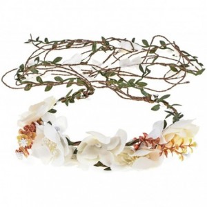 Headbands Rose Flower Headband Floral Crown Garland Halo - Tail White - C418UNG2RAL $9.02