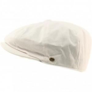 Newsboy Caps Men's 8 Panel Solid Plain 100% Cotton Snap Newsboy Drivers Cabbie Cap Hat - White - CQ17Z4CI07N $20.46