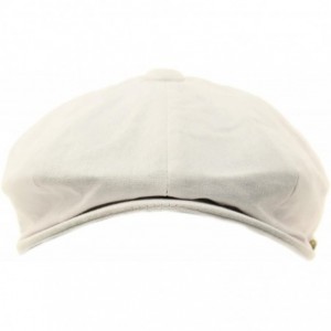 Newsboy Caps Men's 8 Panel Solid Plain 100% Cotton Snap Newsboy Drivers Cabbie Cap Hat - White - CQ17Z4CI07N $20.46