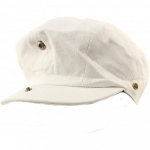 Newsboy Caps Men's 8 Panel Solid Plain 100% Cotton Snap Newsboy Drivers Cabbie Cap Hat - White - CQ17Z4CI07N $20.46