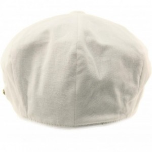 Newsboy Caps Men's 8 Panel Solid Plain 100% Cotton Snap Newsboy Drivers Cabbie Cap Hat - White - CQ17Z4CI07N $20.46