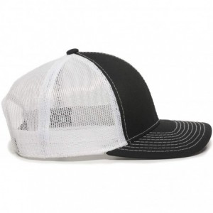 Baseball Caps Fish Lure Trucker Hat - Adjustable Baseball Cap w/Plastic Snapback Closure - Dry Fly (Black W/ White Mesh) - CY...