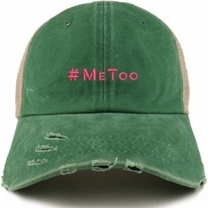 Baseball Caps MeToo Movement Hot Pink Embroidered Frayed Bill Trucker Mesh Cap - Kelly - CU188GECUS0 $22.35