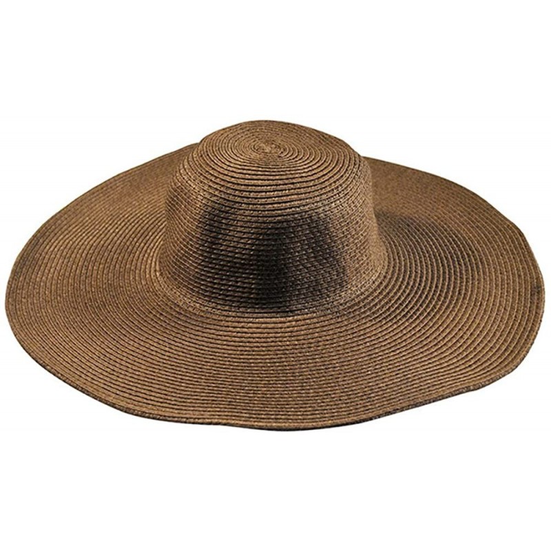 Sun Hats Floppy Wide Brim Straw Hat Women Summer Beach Cap Sun Hat - Brown - CY18DR55QWN $17.40