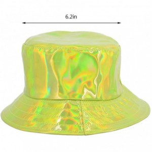 Bucket Hats Unisex Fashion Hologram Climbing Bucket Hat Waterproof Fisherman Cap Travel Sunhat - Fluorescent Green - CR18ZUYN...