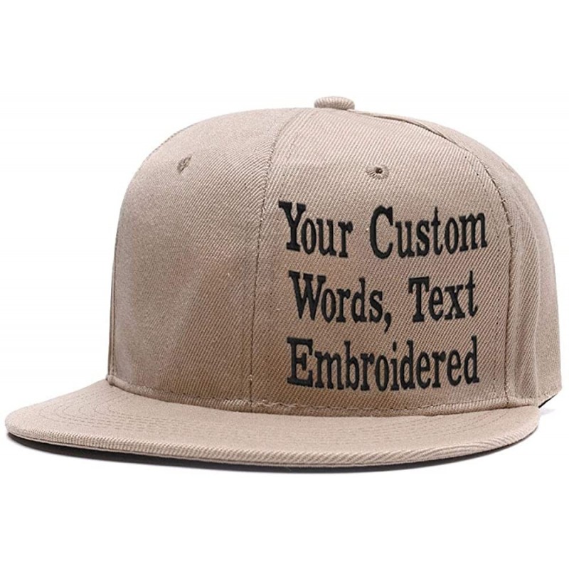 Baseball Caps Custom Embroidered Baseball Cap Personalized Snapback Mesh Hat Trucker Dad Hat - Hiphop Khaki - CM18HLIDX8C $17.30