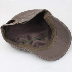 Sun Hats Military Adjustable Packable Fashionable Flat Top - Army Green - CZ18UKUZGQ2 $9.34