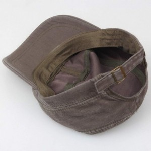 Sun Hats Military Adjustable Packable Fashionable Flat Top - Army Green - CZ18UKUZGQ2 $9.34