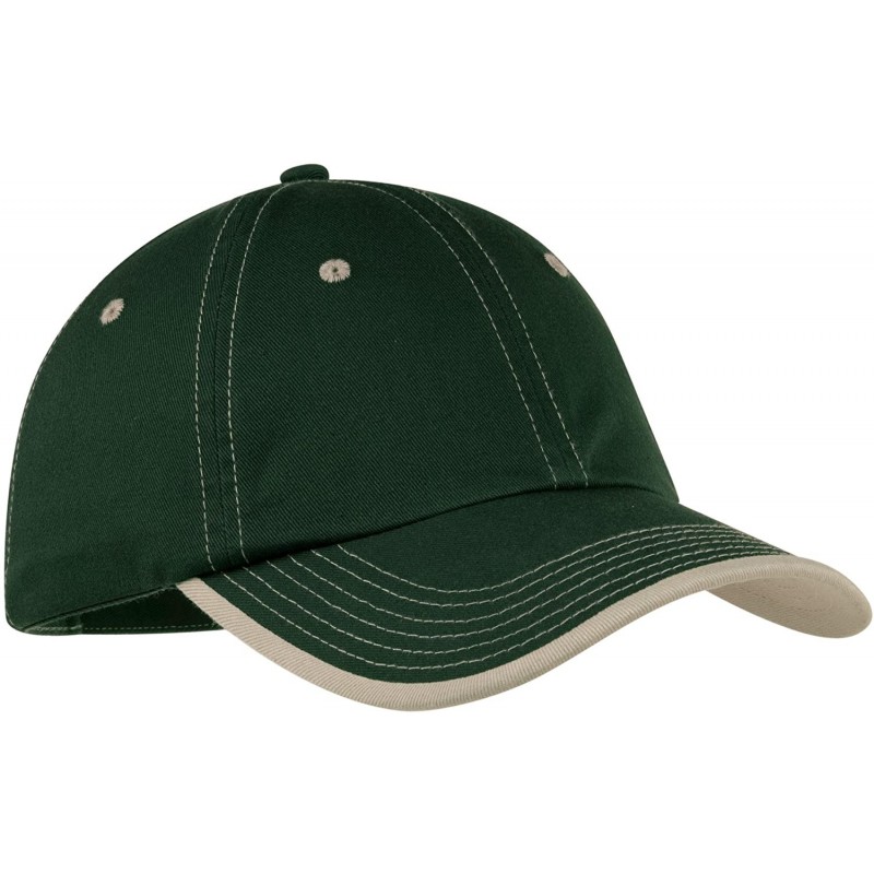 Baseball Caps Men's Vintage Washed Contrast Stitch Cap - Hunter/Stone - CC111GGB58P $8.72